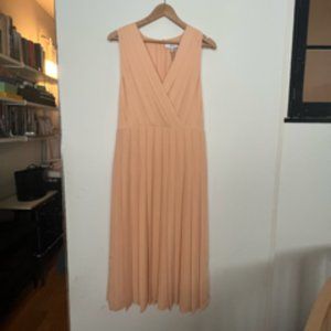 Reiss Light Pink Pleated Dress